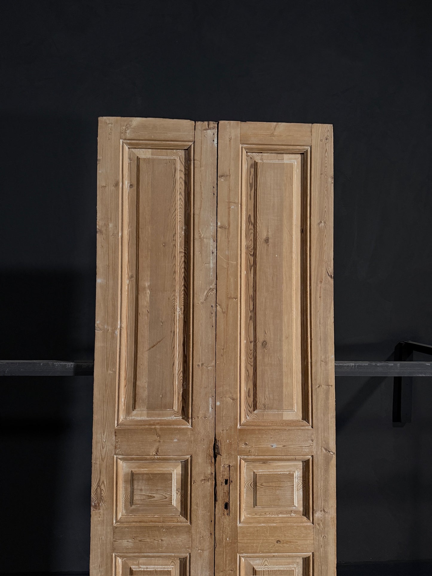 Antique Iron 3 Panel Double Doors - 35.25x96 - N14