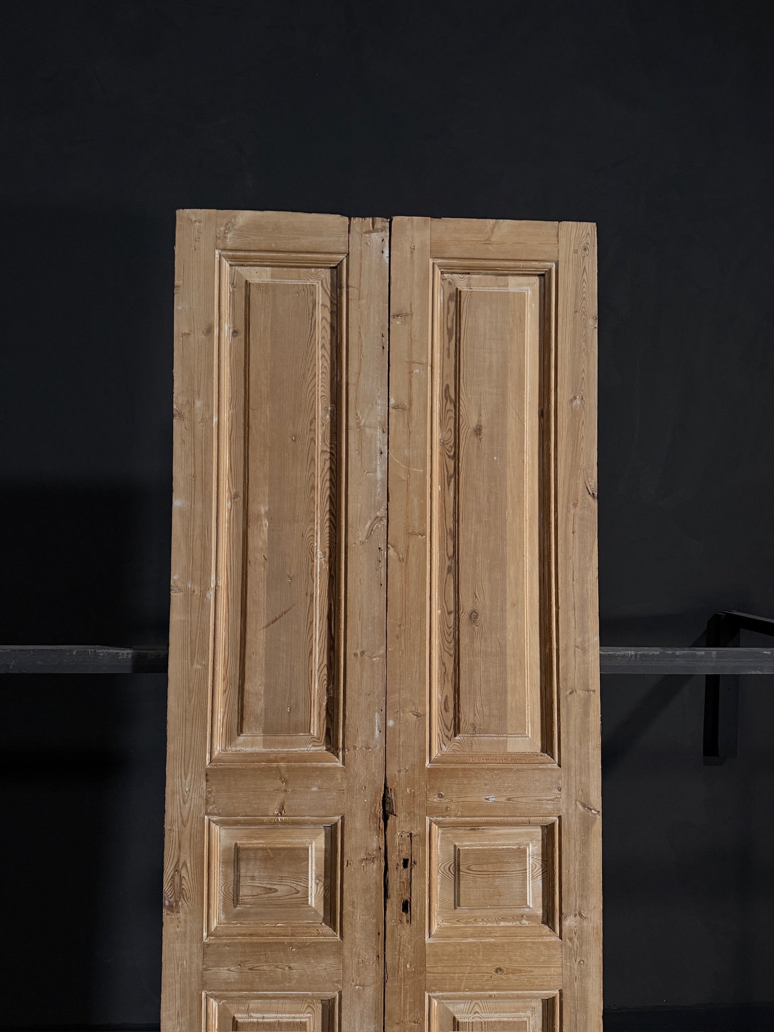 Antique Iron 3 Panel Double Doors - 35.25x96 - N14