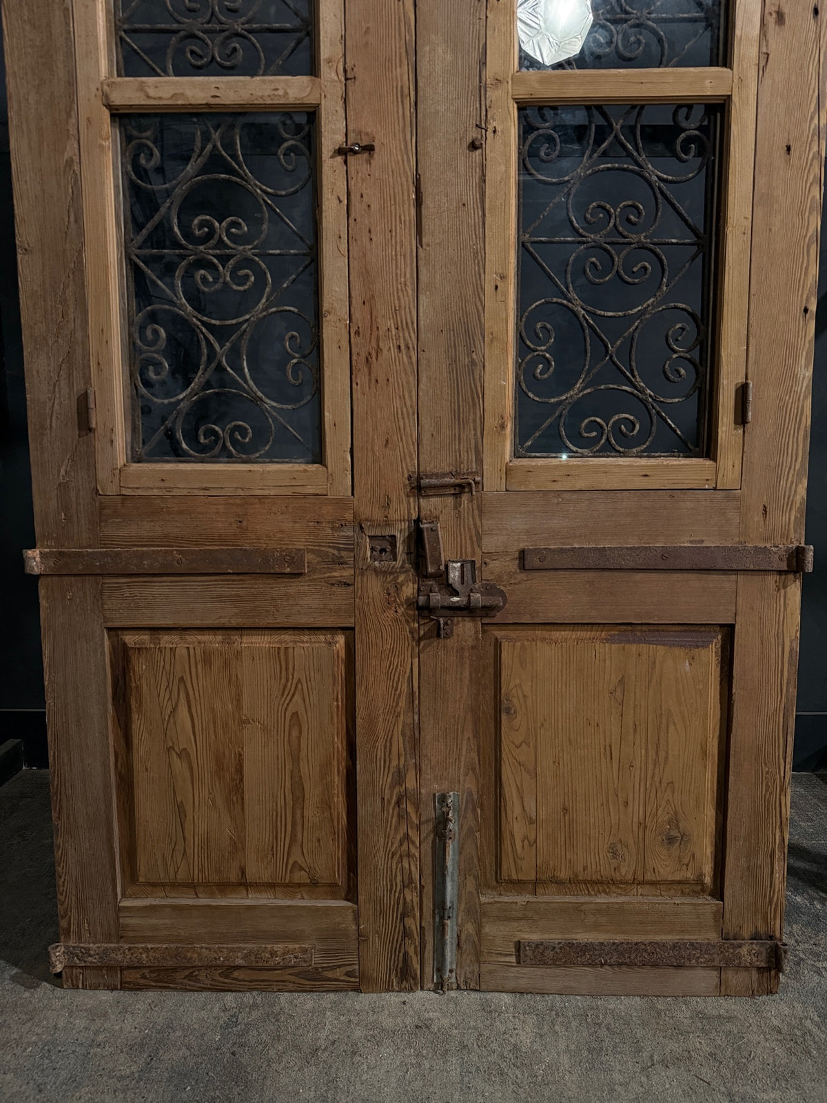 Antique Carved Iron French Doors - 51x95 - N695