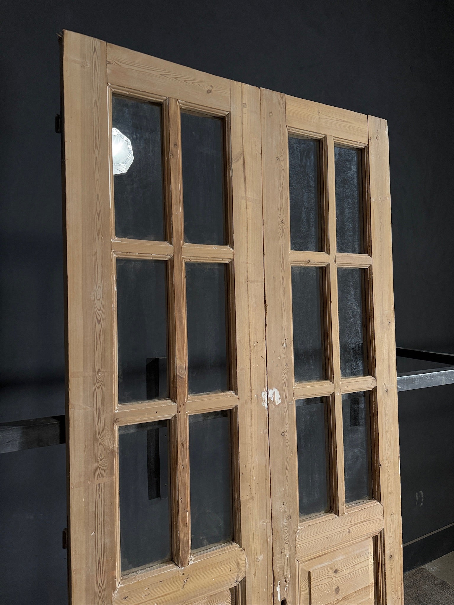 Antique Glass 6 Lite French Doors - 39.5x93.25 - N487