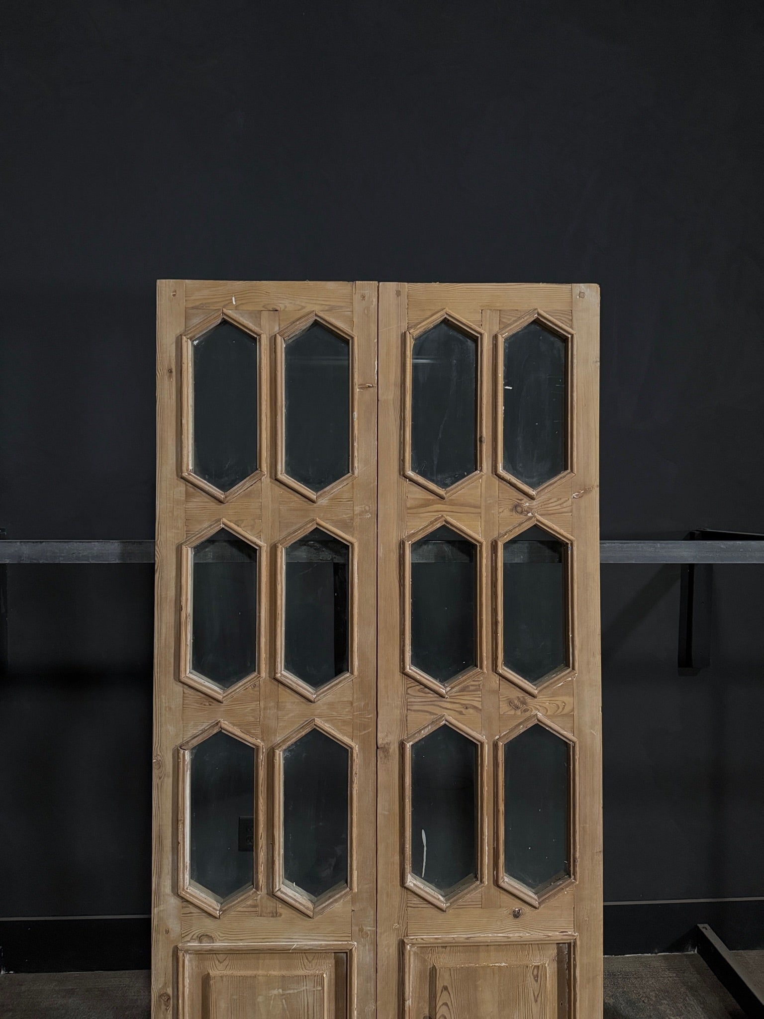 Antique Glass 6 Lite French Doors - 39.5x82.75 - N310