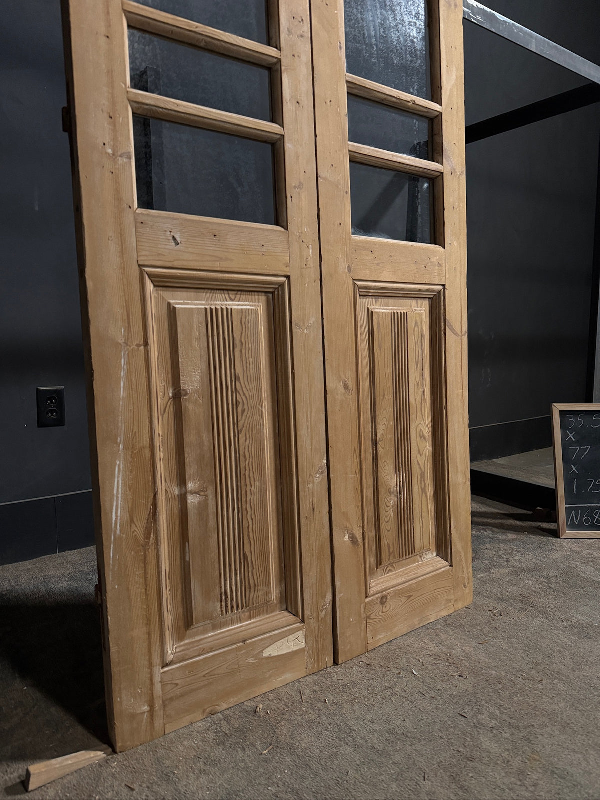 Antique Fluted 4 Lite French Doors - 35.5x77 - N683