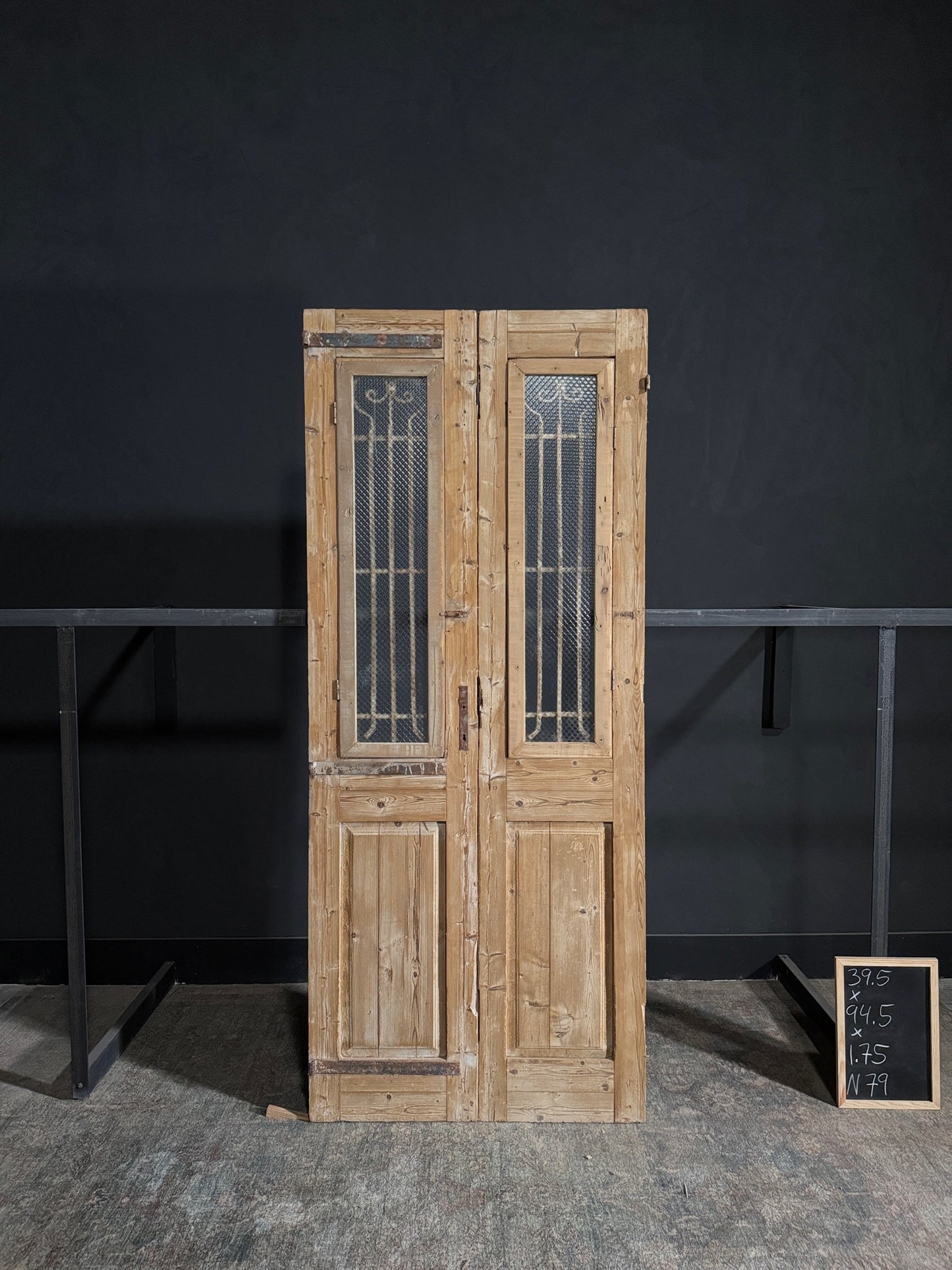 Antique Iron French Doors - 39.5x94.5 - N79