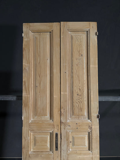 Antique 3 Panel Solid Double Doors - 32.25x92.5 - N550
