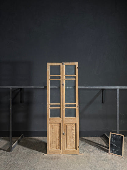 Antique Glass 4 Lite French Doors - 28.5x81 - N610