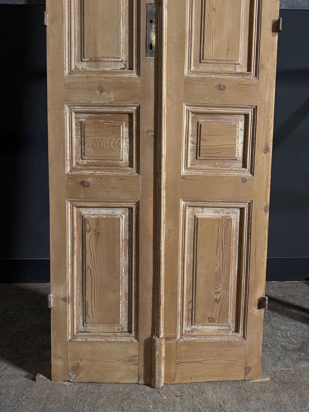 Antique 3 Panel Solid Double Doors - 33.5x103 - N653