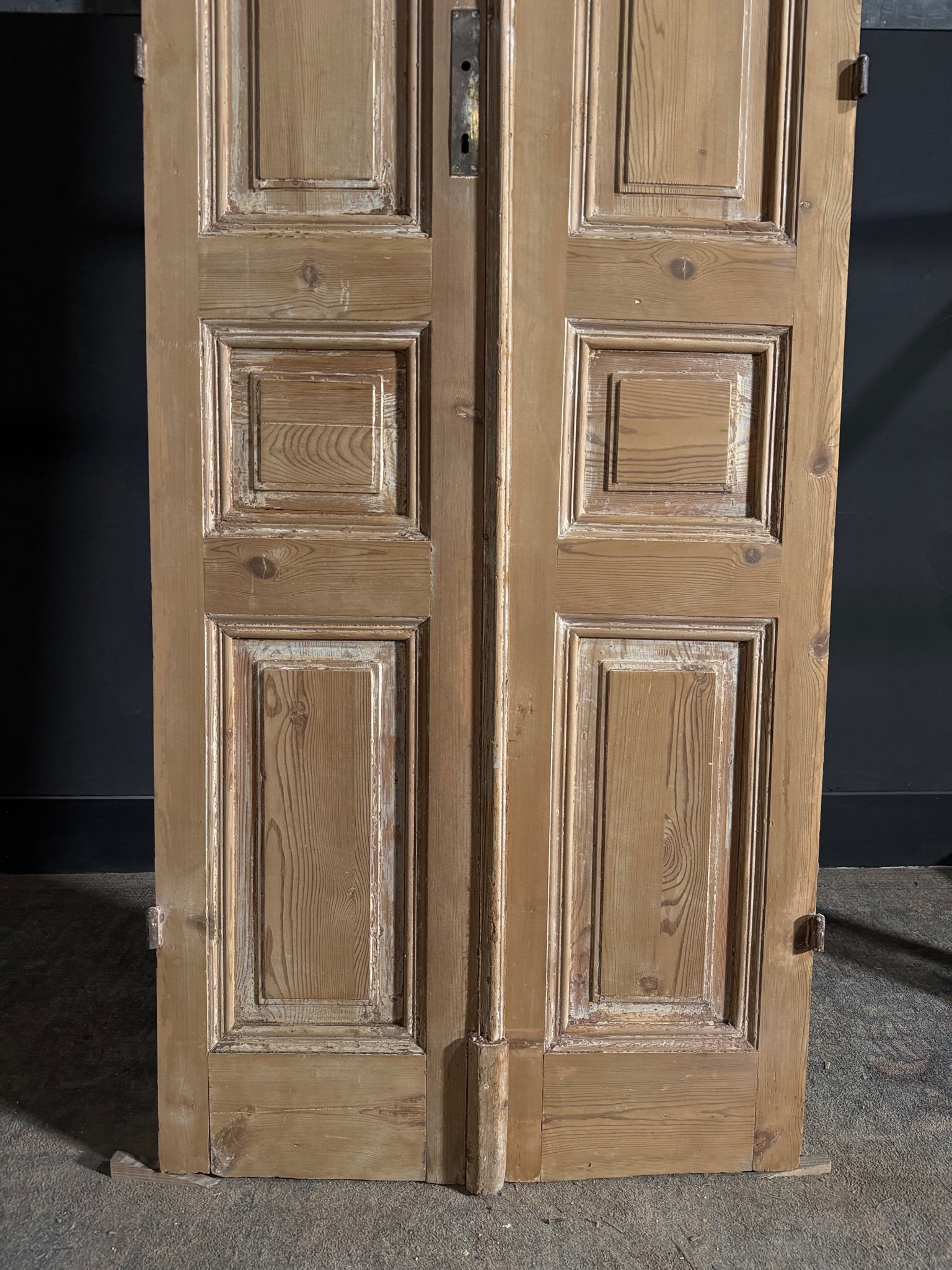 Antique 3 Panel Solid Double Doors - 33.5x103 - N653