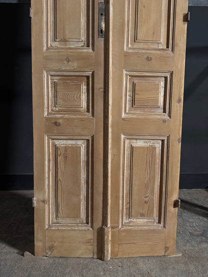 Antique 3 Panel Solid Double Doors - 33.5x103 - N653