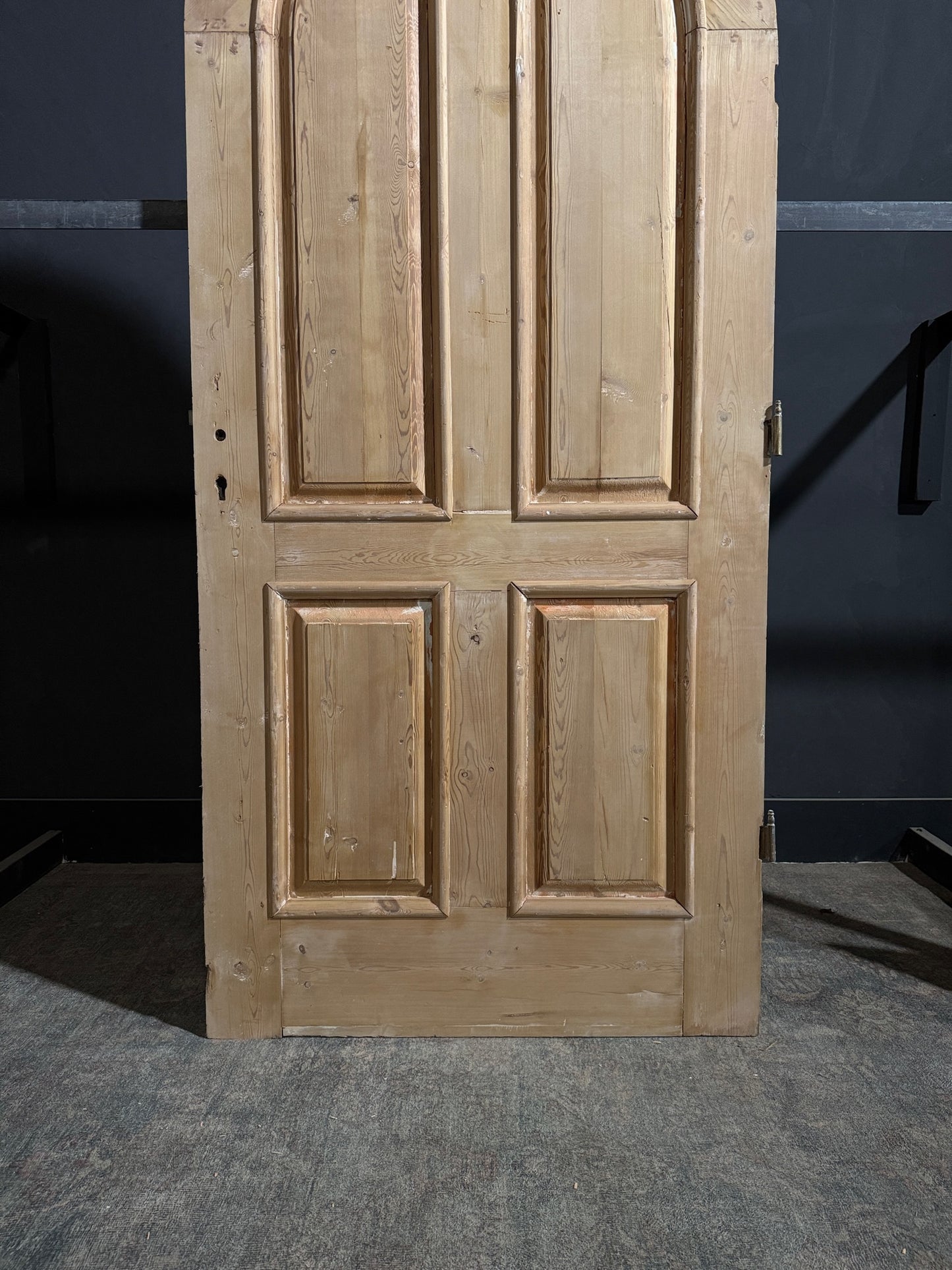 Antique 4 Panel Arched Solid Single Door - 40.25x90 - N267