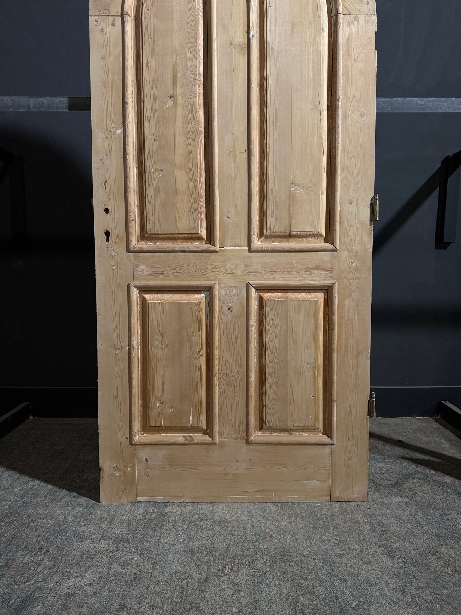 Antique 4 Panel Arched Solid Single Door - 40.25x90 - N267