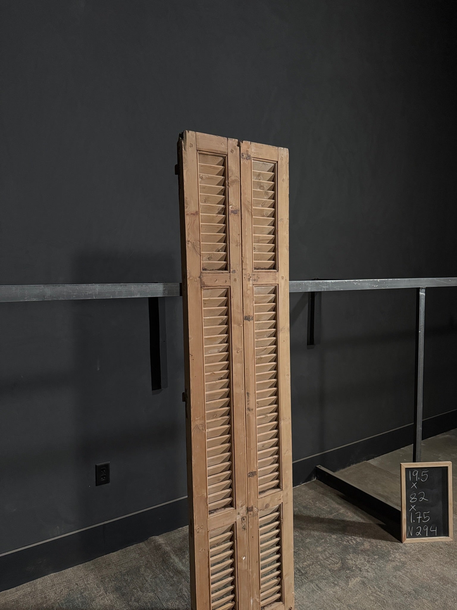 Antique Louvered Double Doors - 19.5x82 - N294