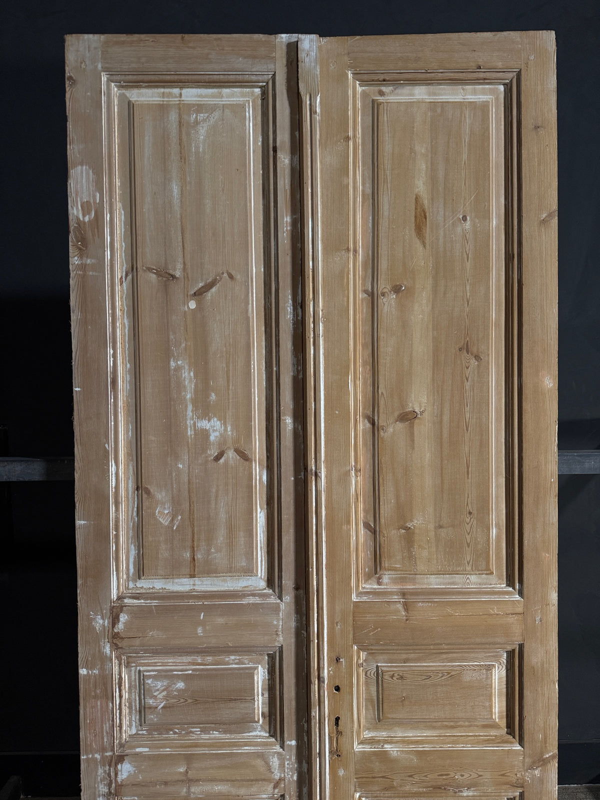 Antique 3 Panel Solid Double Doors - 44x98 - N648