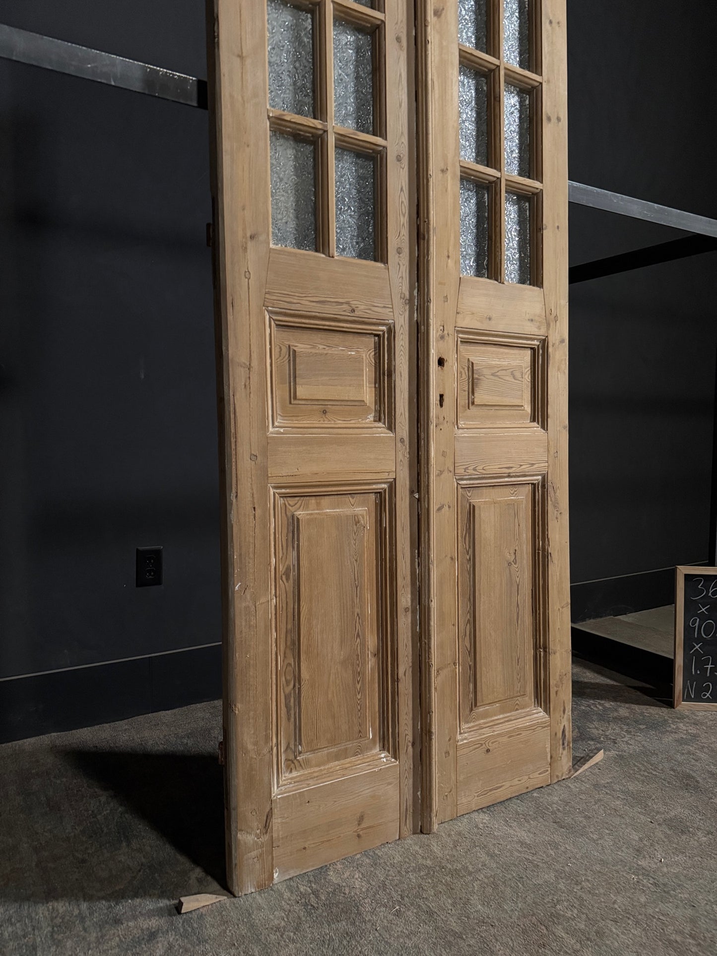 Antique Obscured Glass 8 Lite French Doors - 36x90.5 - N290
