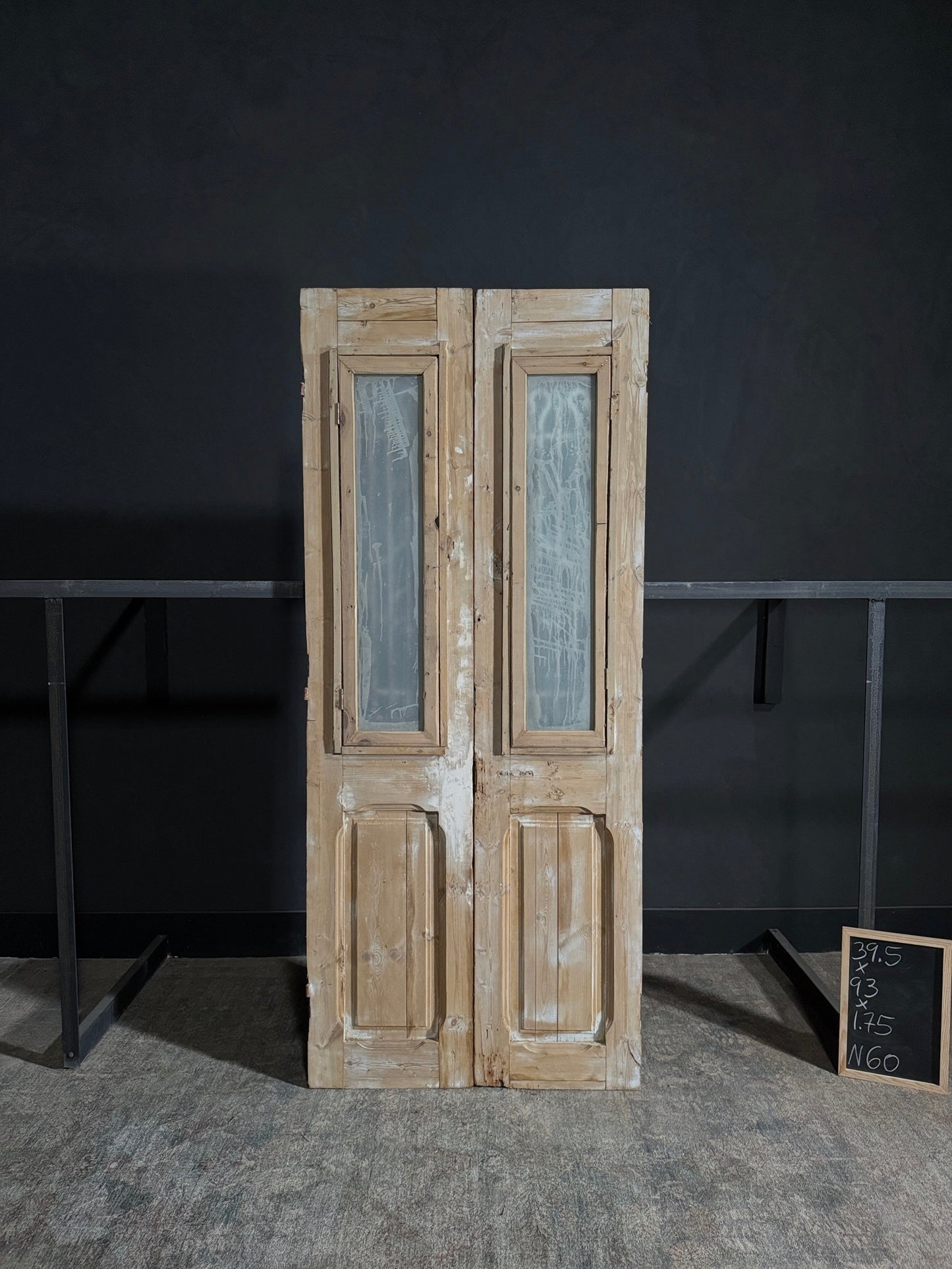 Antique Iron French Doors - 39.5x93 - N60