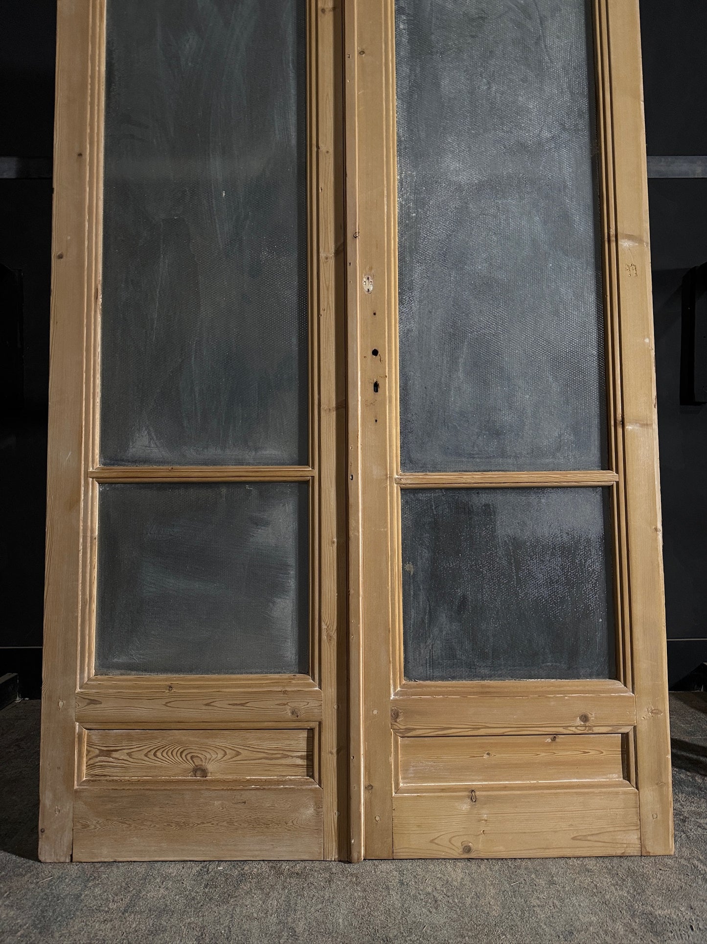 Antique Obscured Glass 2 Lite French Doors - 51.75x104.5 - N476