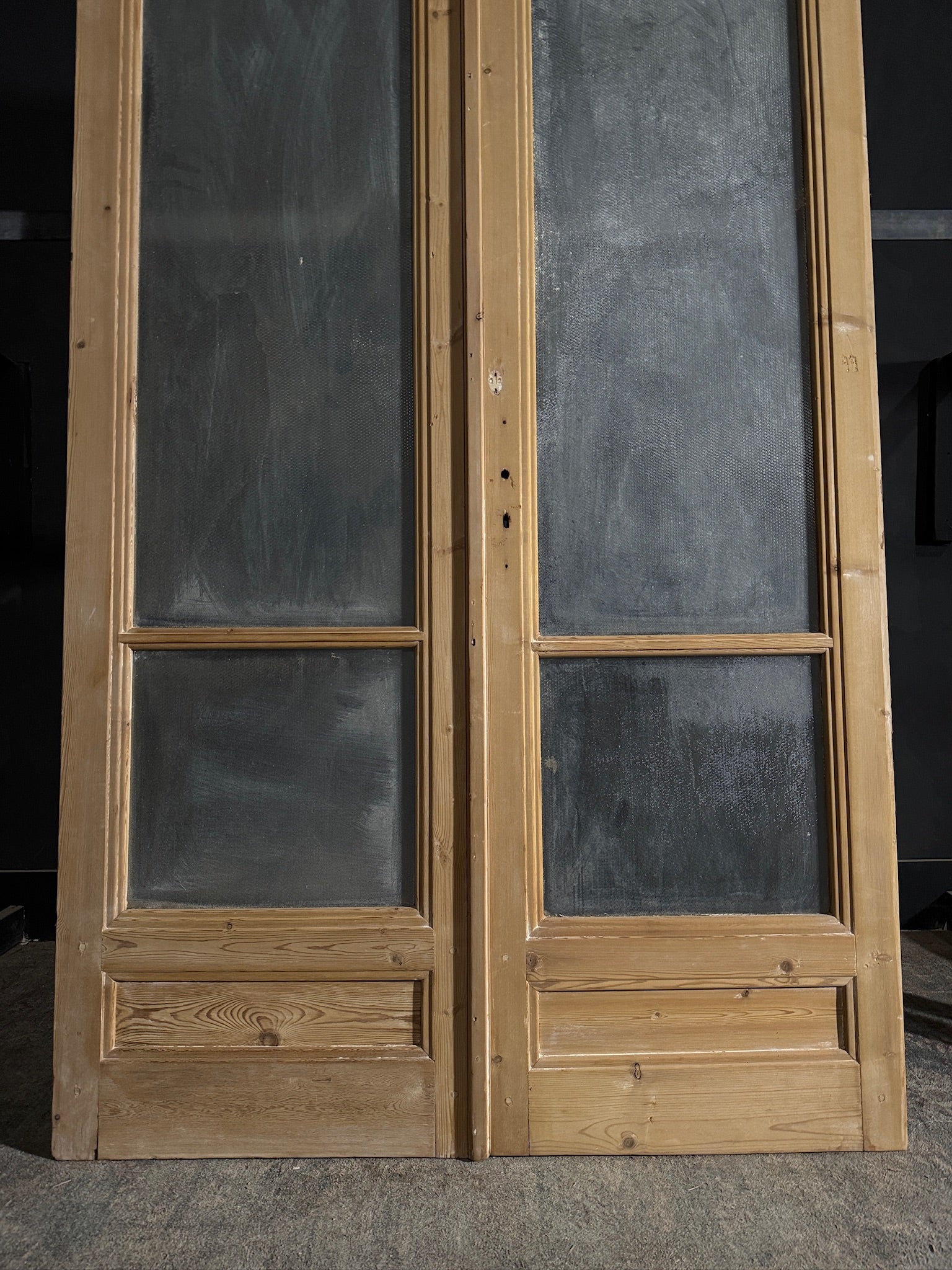 Antique Obscured Glass 2 Lite French Doors - 51.75x104.5 - N476