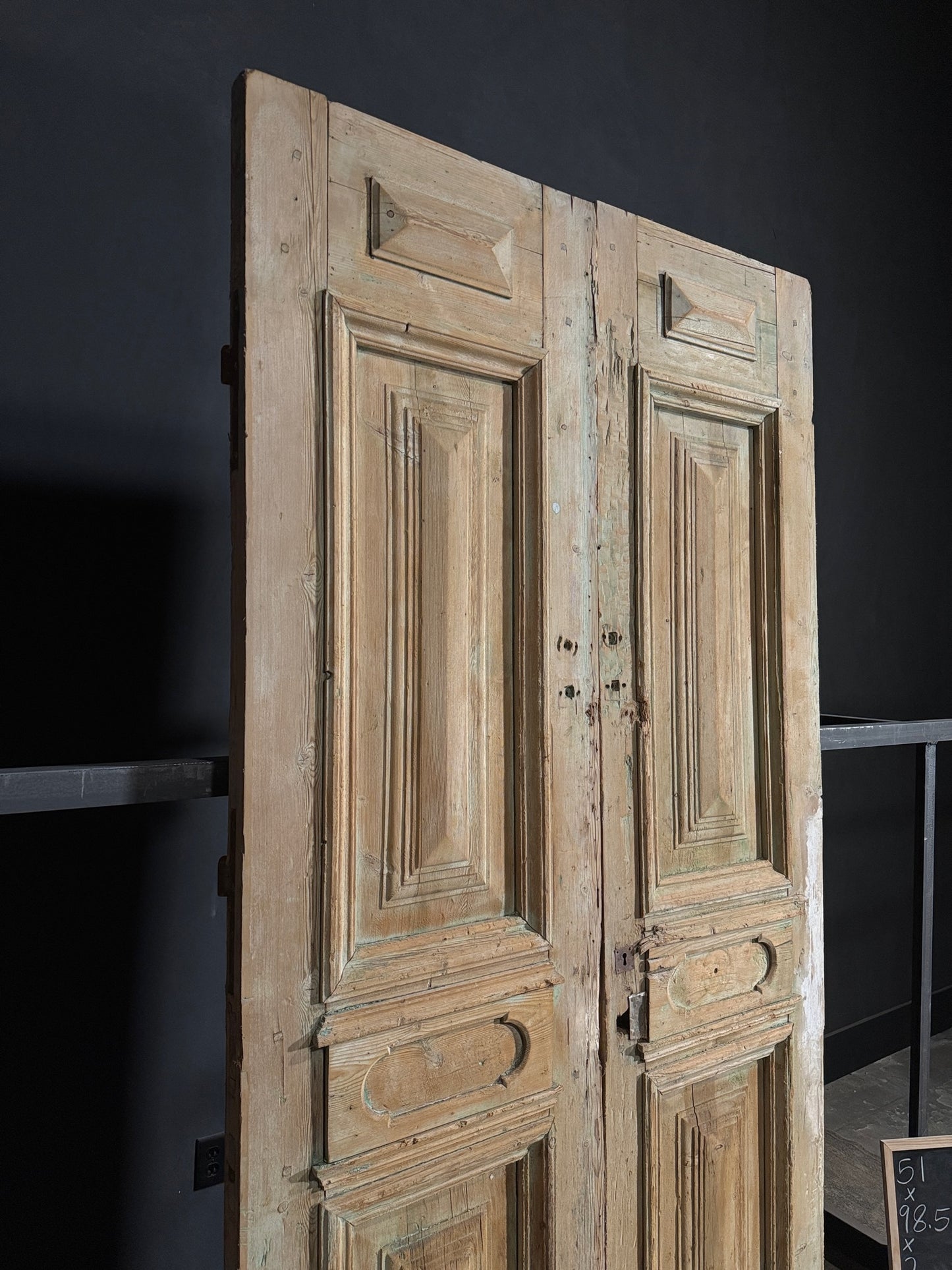Antique 4 Panel Solid Double Doors - 51x98.5 - N120