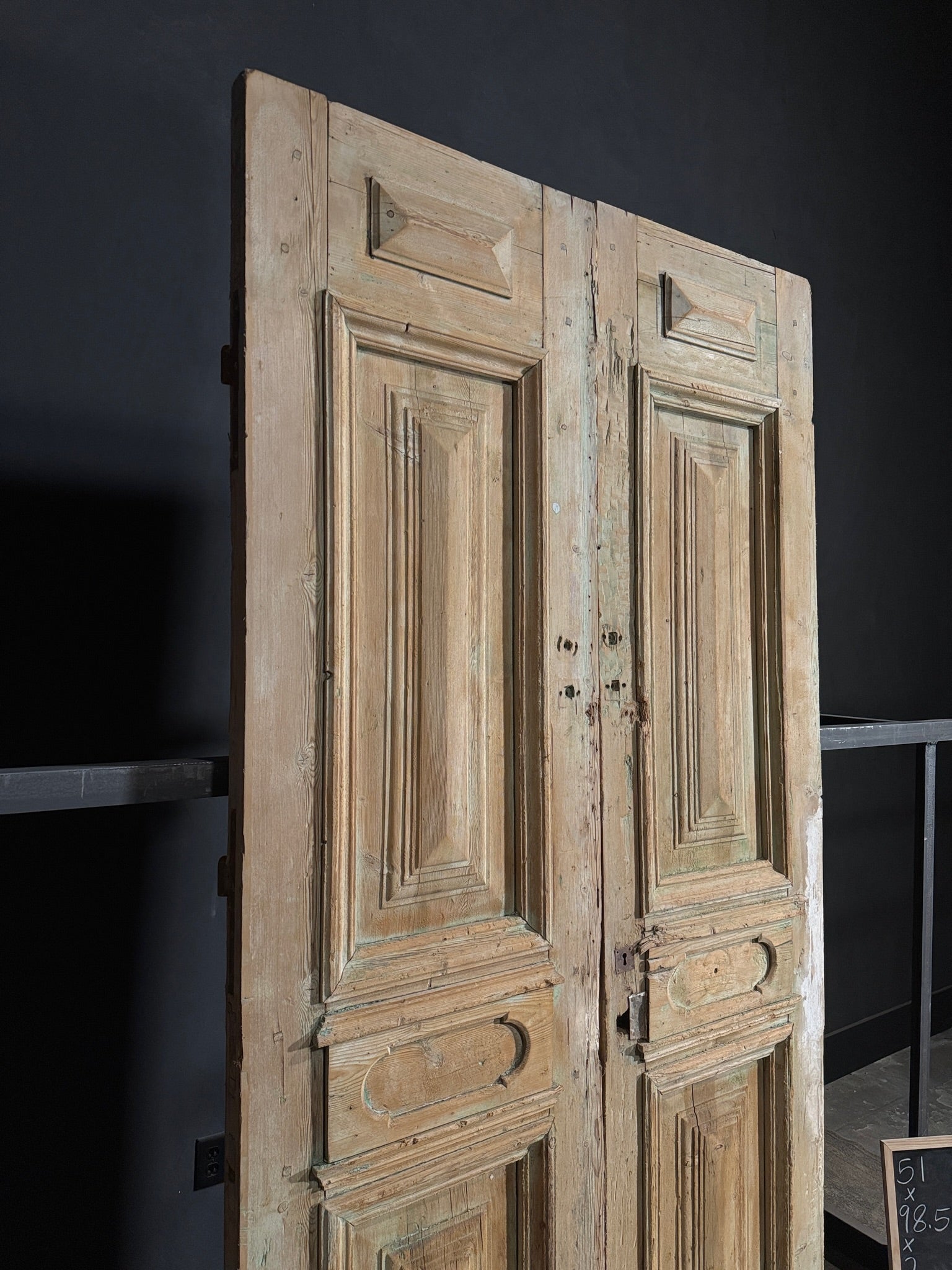 Antique 4 Panel Solid Double Doors - 51x98.5 - N120