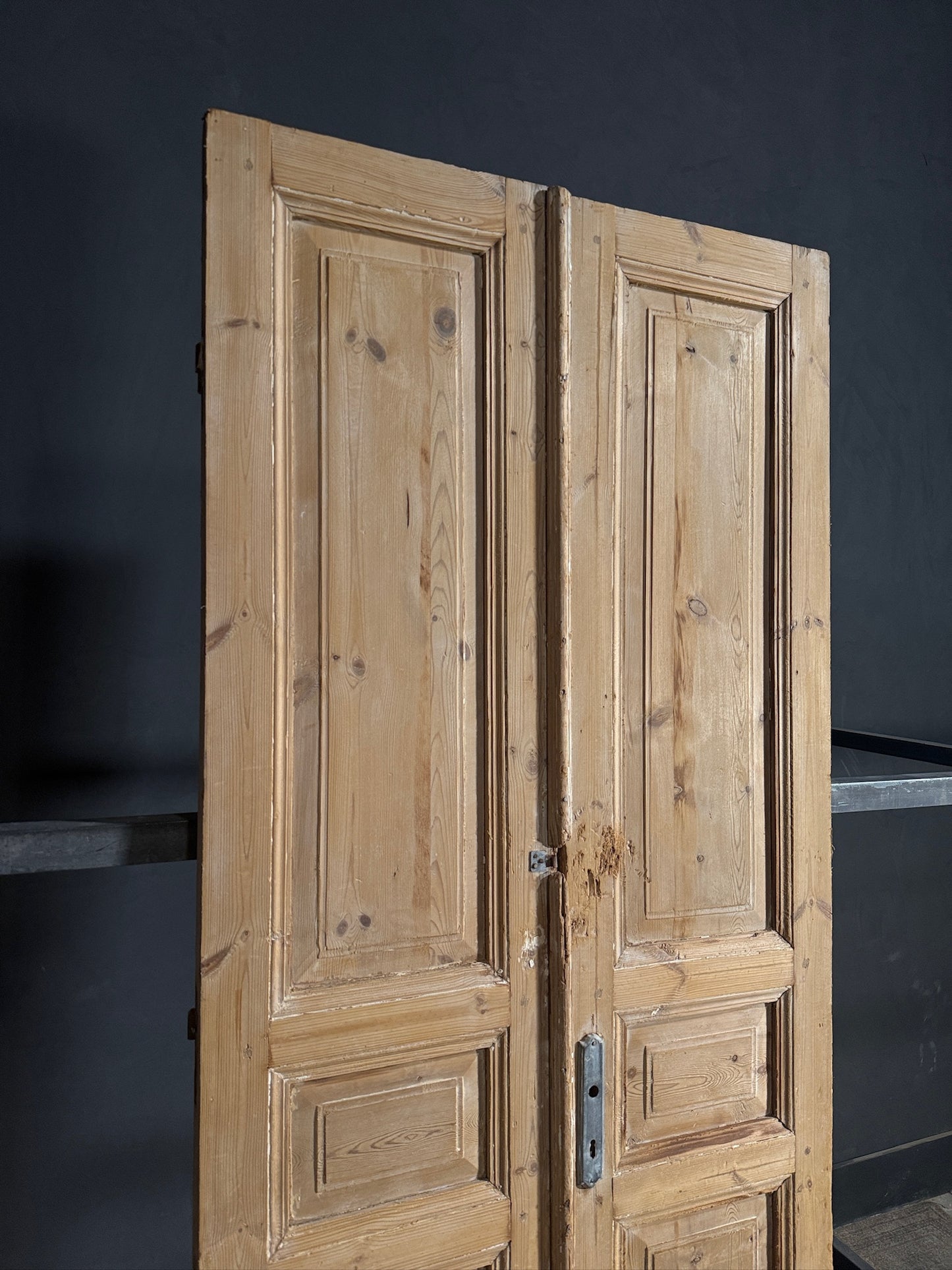 Antique 3 Panel Solid Double Doors - 39x95.5 - N641