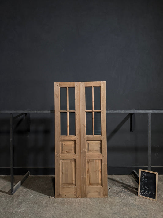 Handcrafted Glass 2 Lite French Doors - 36x80 - N720