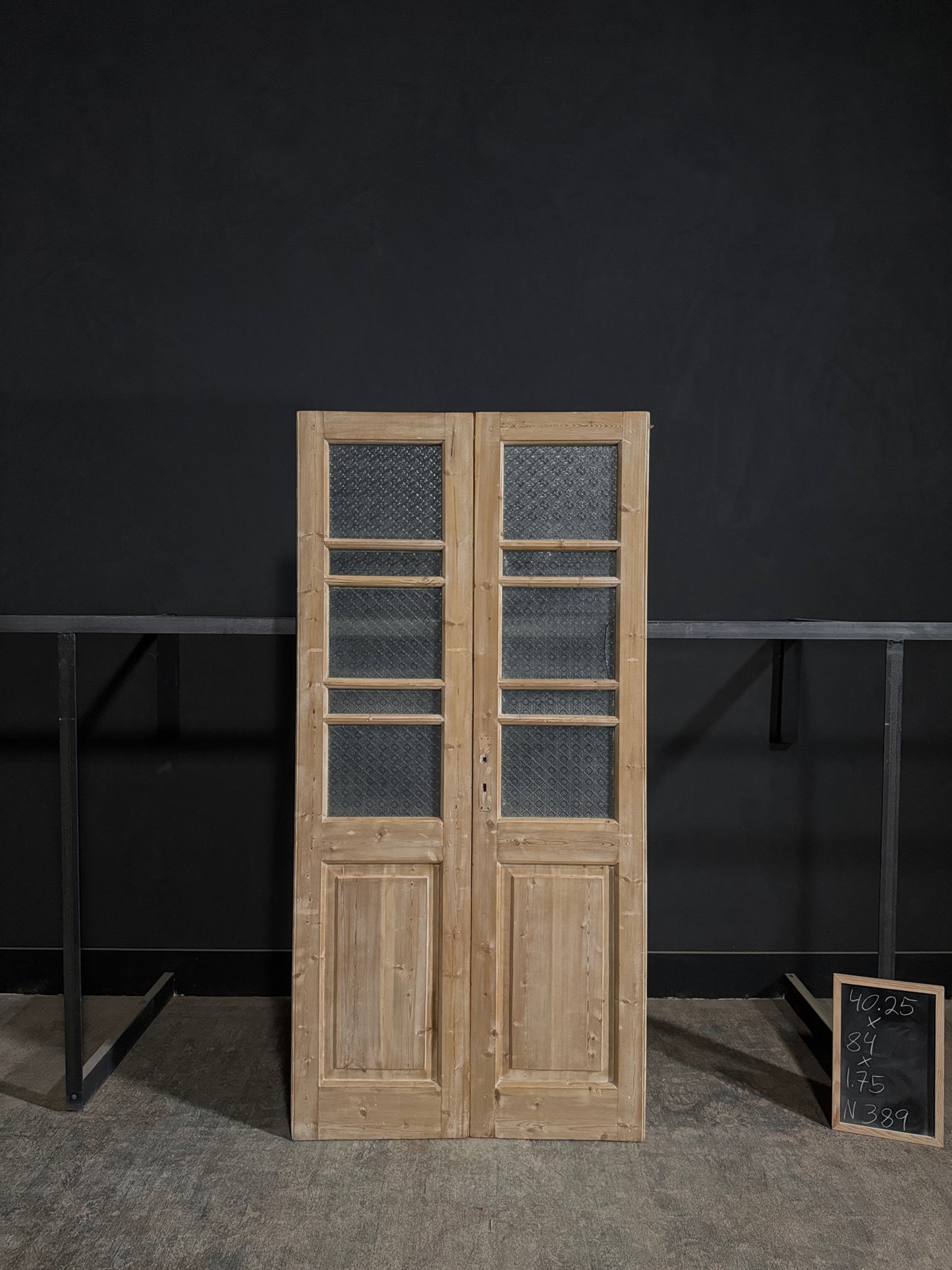 Antique Obscured Glass 4 Lite French Doors - 40.25x84 - N389