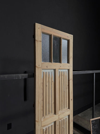 Antique Fluted 3 Lite Single Door - 28x84.25 - N51