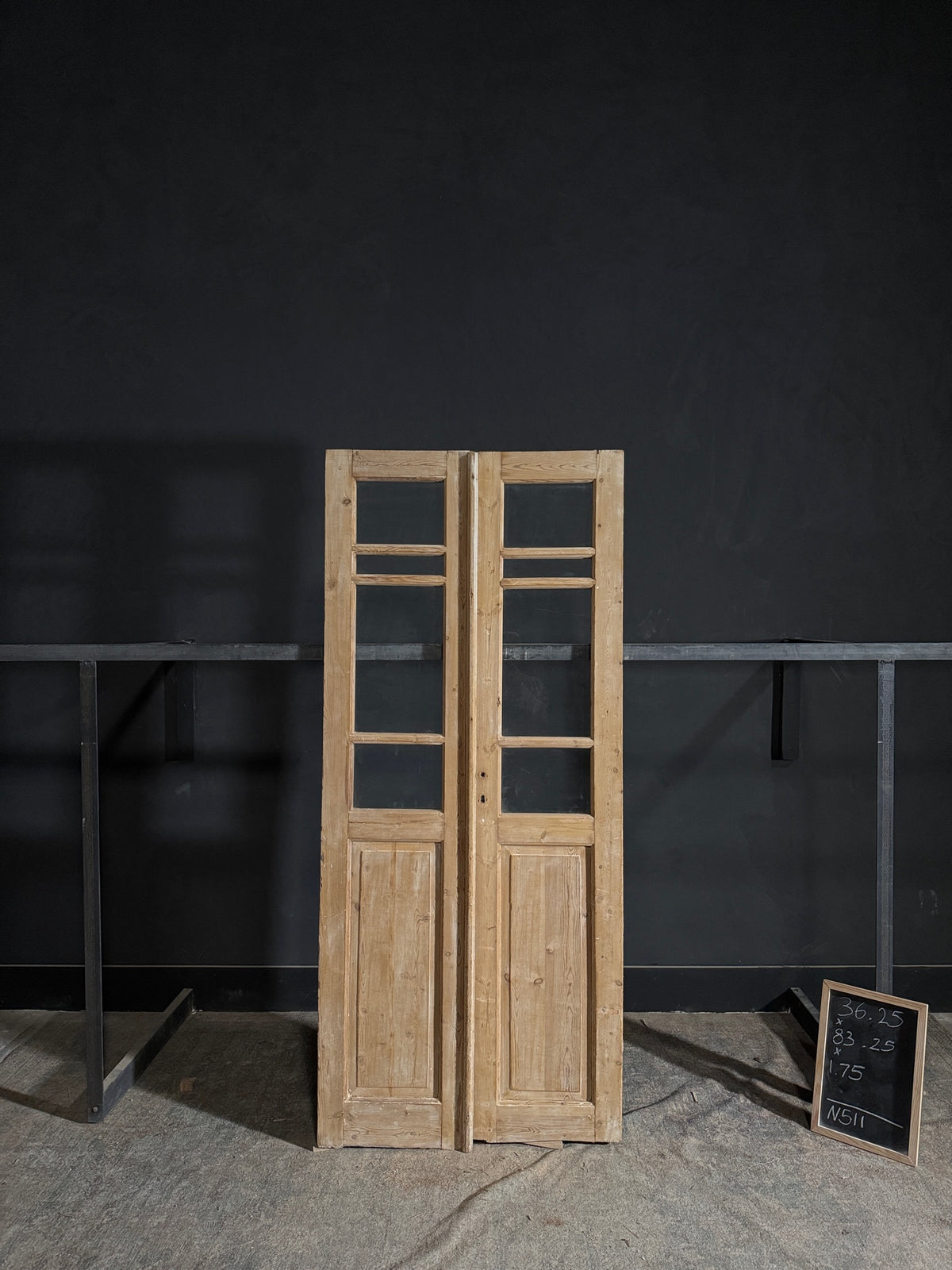 Antique Glass 3 Lite French Doors - 36.25x83.25 - N511