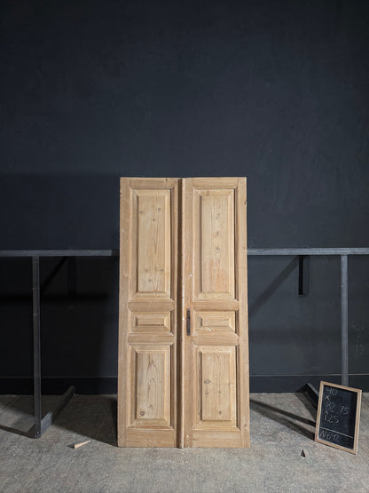 Antique 3 Panel Solid Double Doors - 40x82.75 - N642