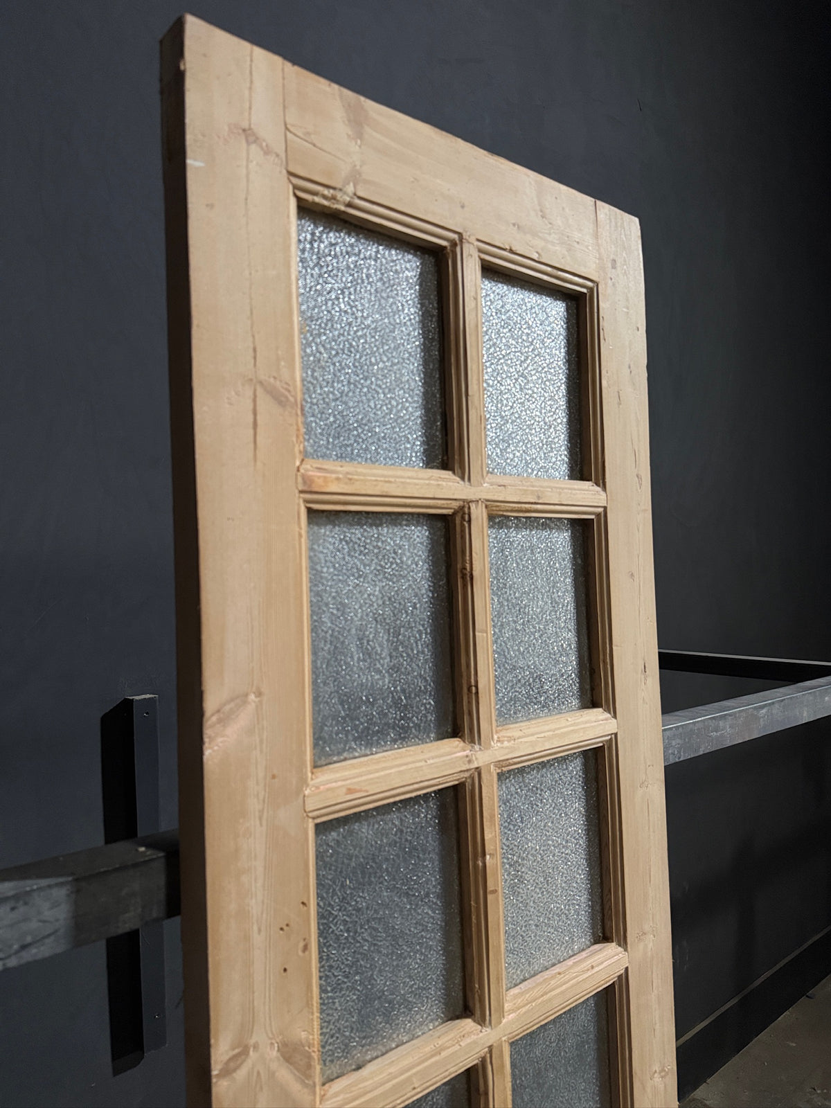 Antique Textured Glass Raised Panel French Door - 23x84.5 - N774