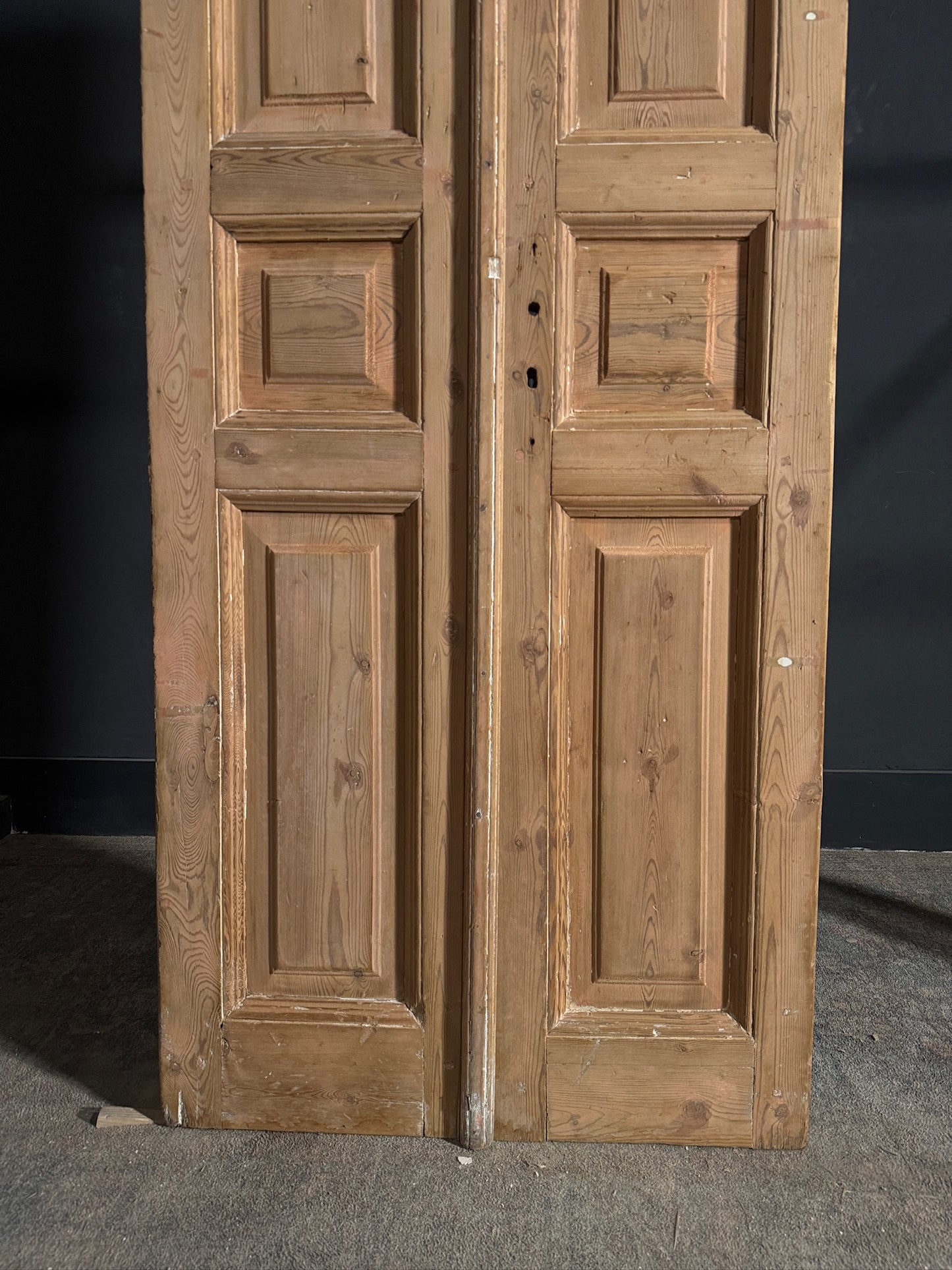 Antique 3 Panel Solid Double Doors - 32.5x91.75 - N640