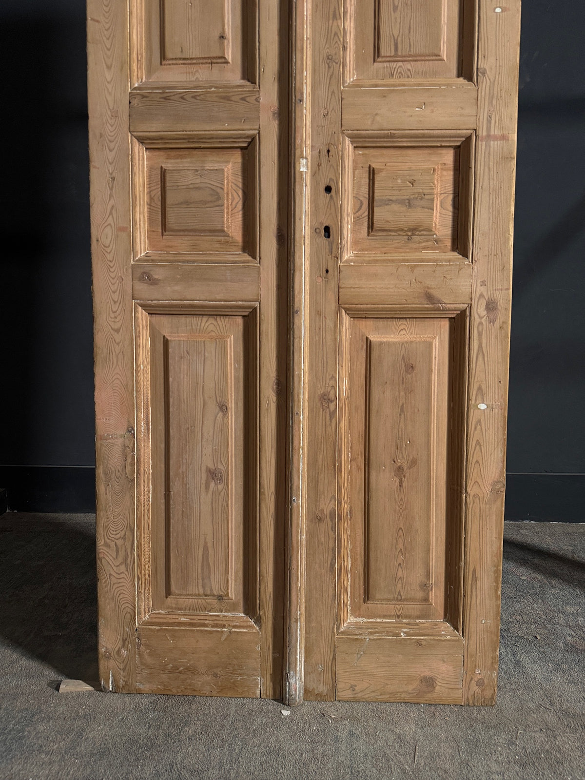 Antique 3 Panel Solid Double Doors - 32.5x91.75 - N640