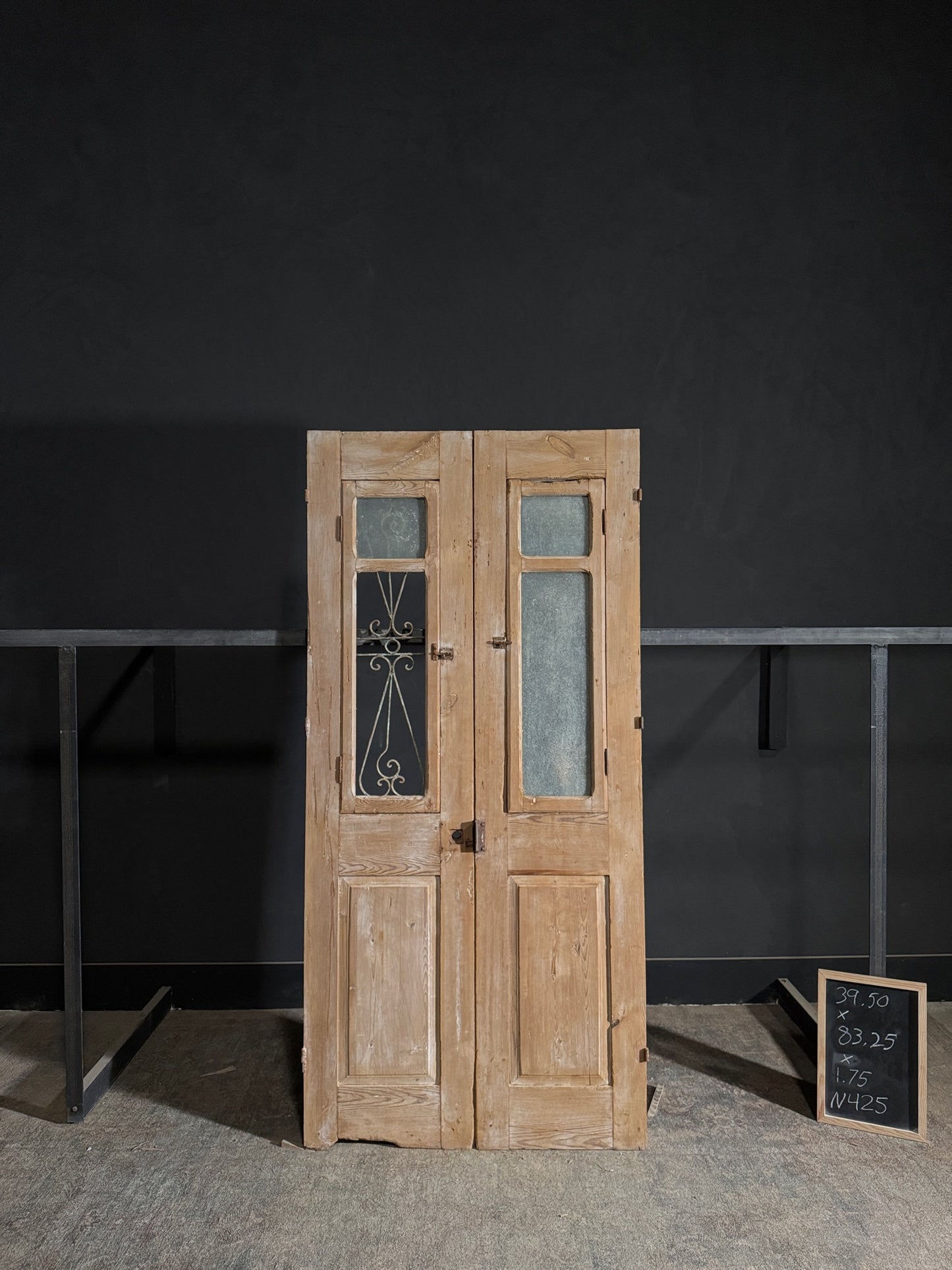 Antique Iron French Doors - 39.5x83.25 - N425