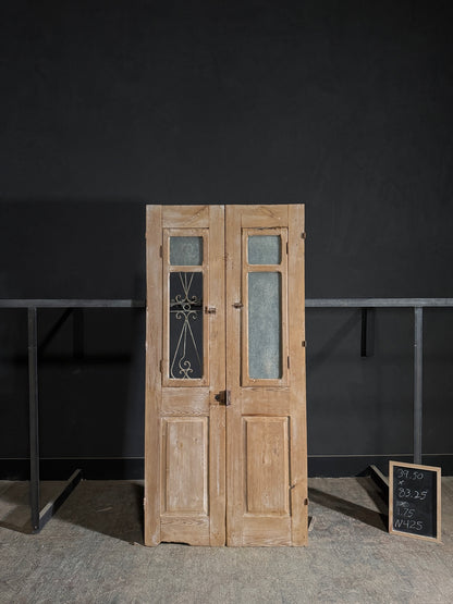 Antique Iron French Doors - 39.5x83.25 - N425