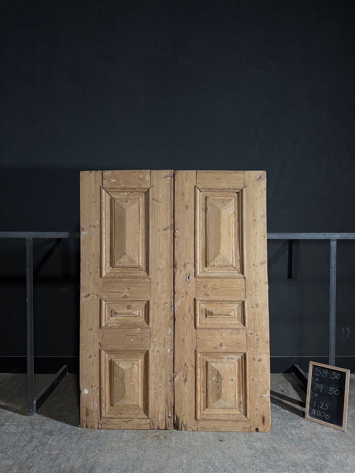 Antique 3 Panel Solid Double Doors - 58.5x79.5 - N506