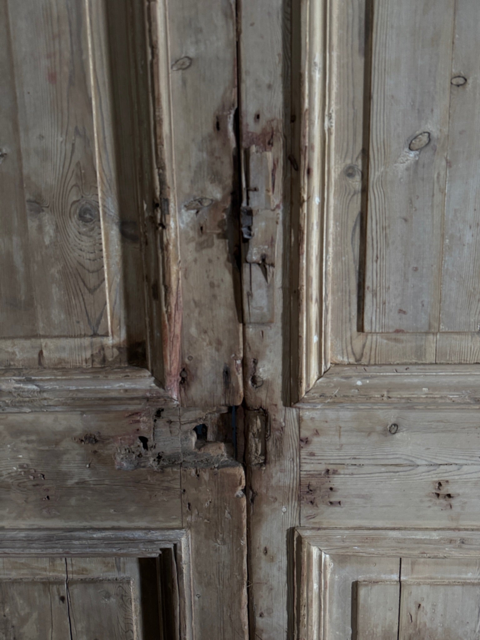 Antique Carved 2 Panel Double Doors - 67.5x101 - N510