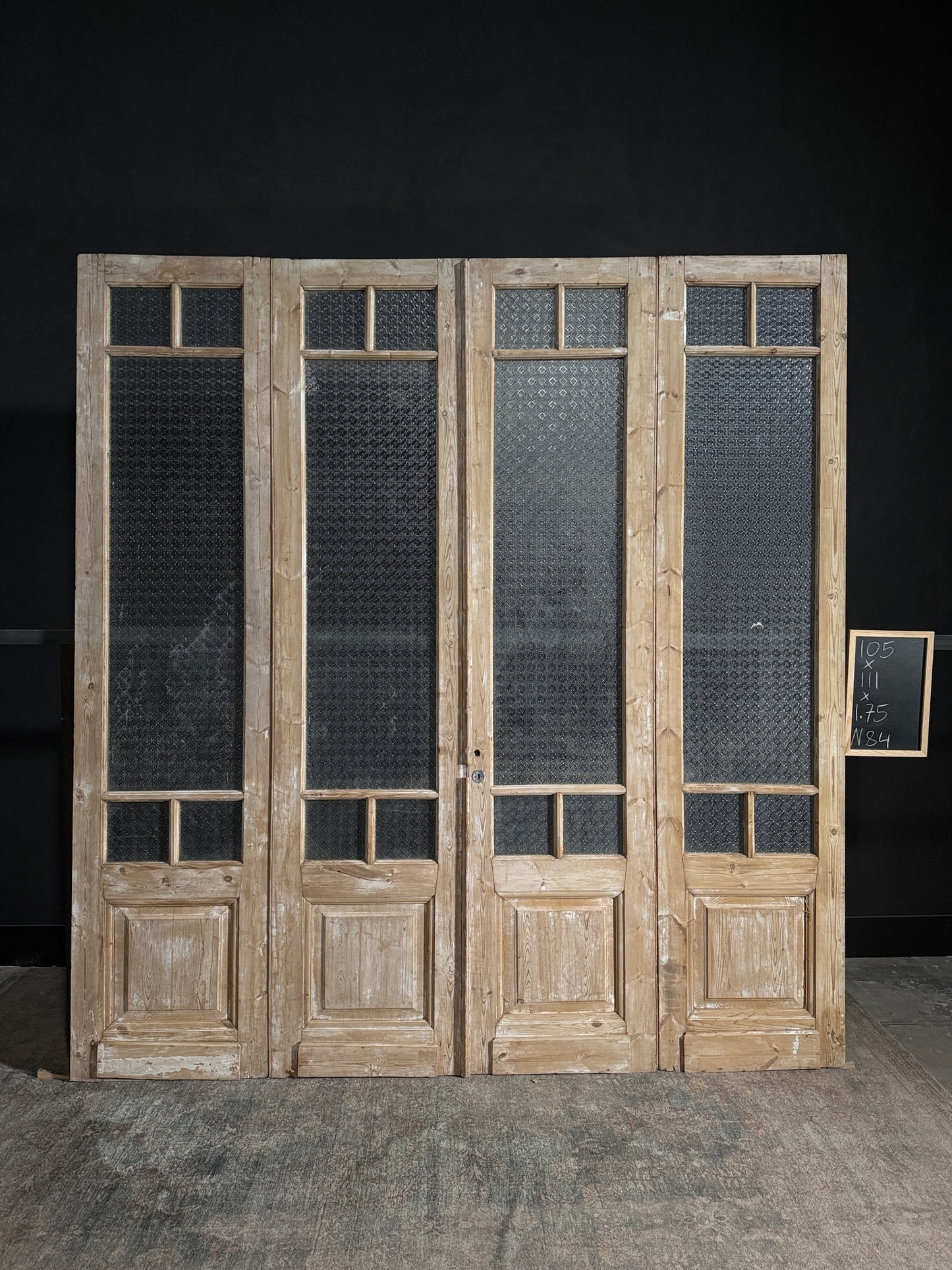 Antique Obscured Glass Bi-Fold Doors - 111x105 - N84