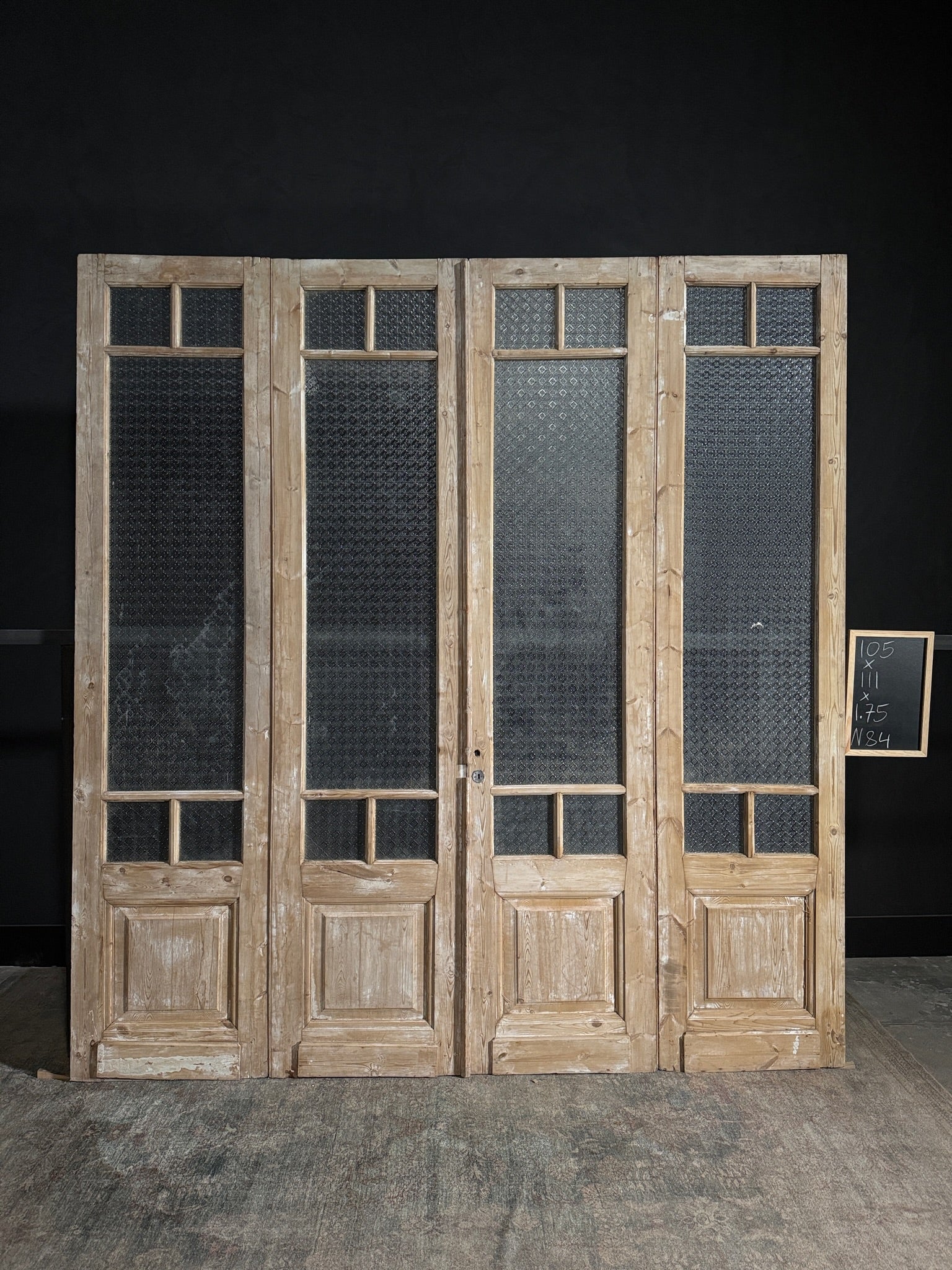 Antique Obscured Glass Bi-Fold Doors - 111x105 - N84