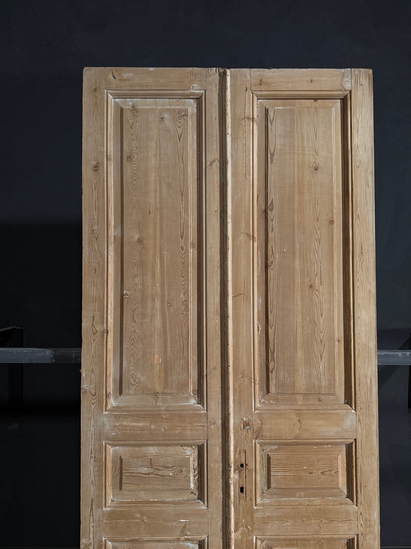 Antique 3 Panel Solid Double Doors - 43.5x103 - N88