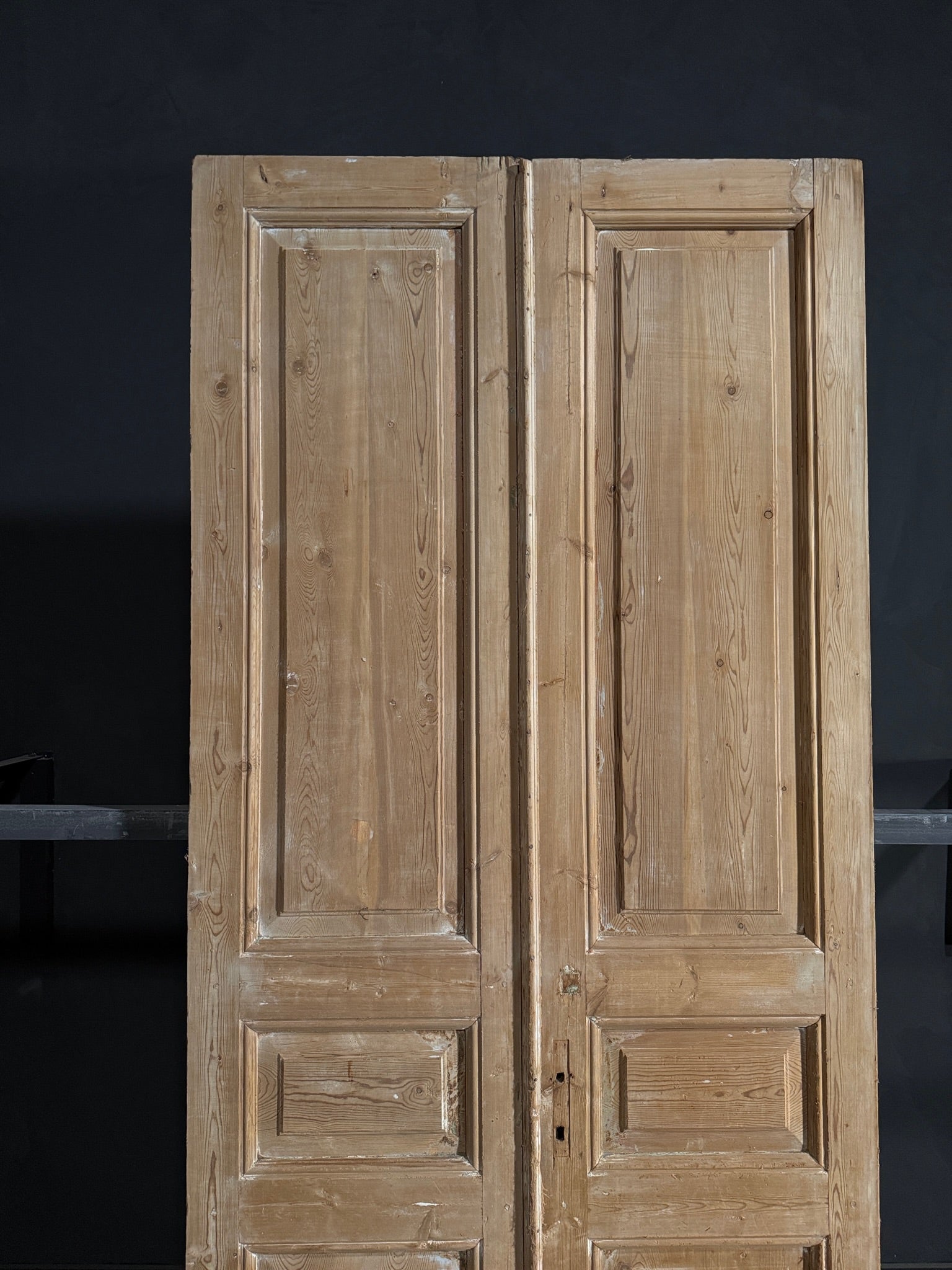Antique 3 Panel Solid Double Doors - 43.5x103 - N88