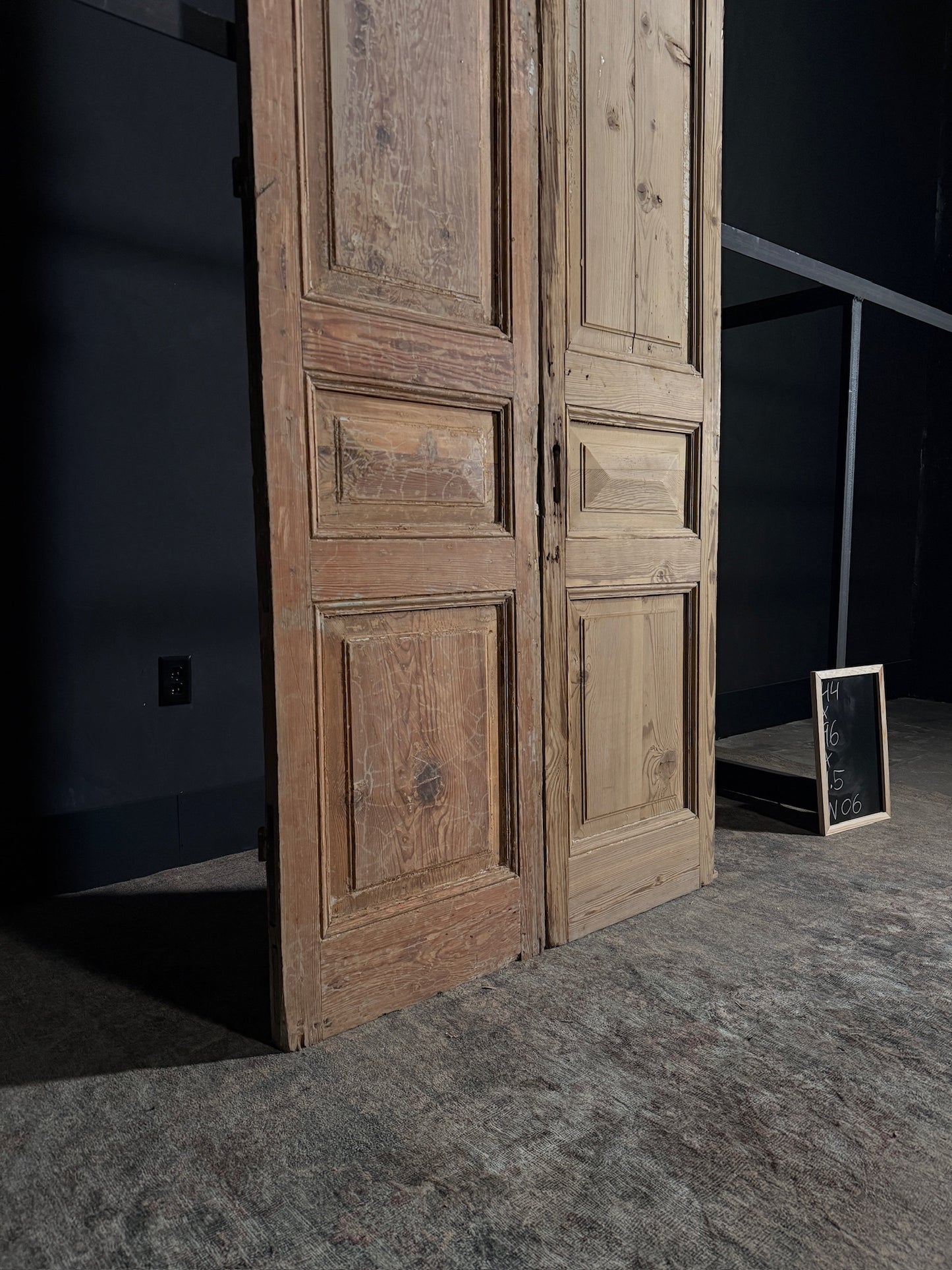 Antique Iron 3 Panel Double Doors - 44x96 - N06