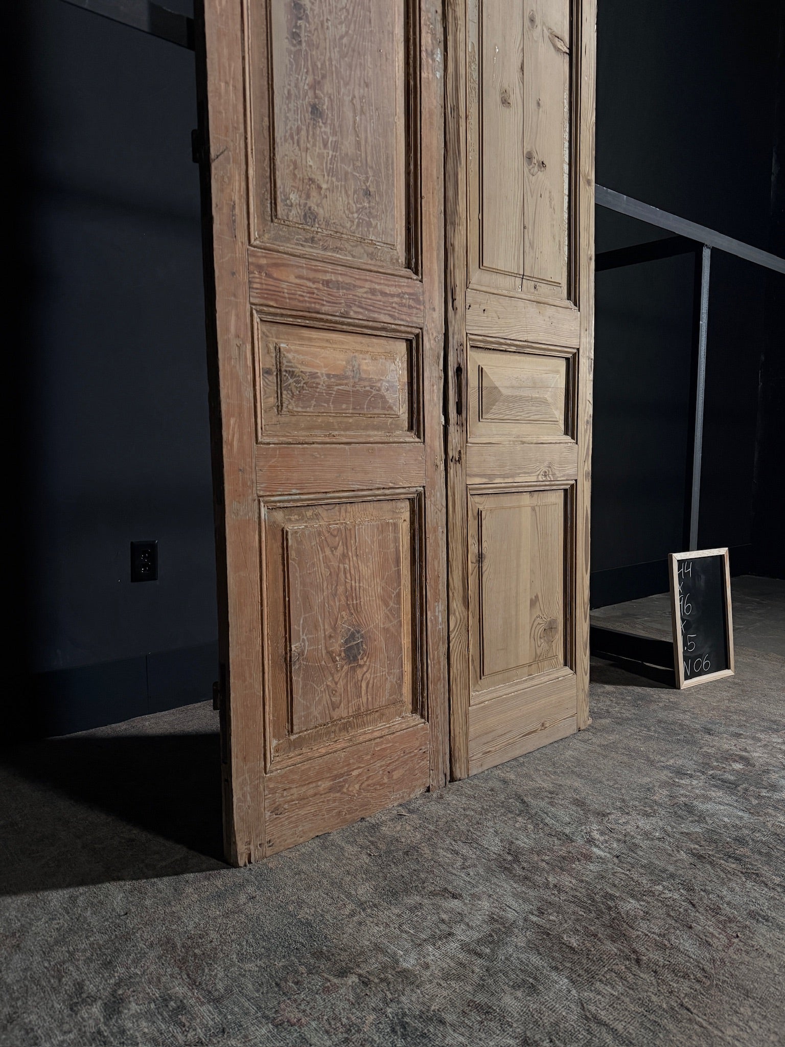 Antique Iron 3 Panel Double Doors - 44x96 - N06