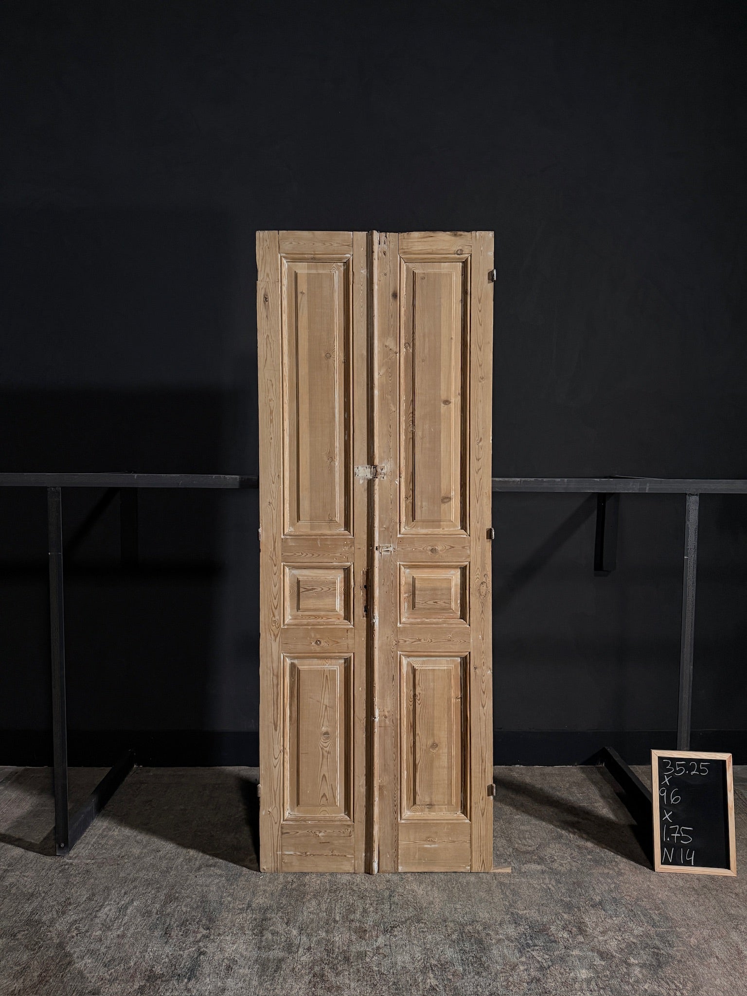Antique Iron 3 Panel Double Doors - 35.25x96 - N14