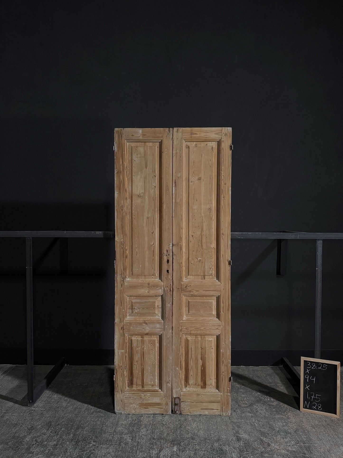 Antique 3 Panel Double Doors - 38.25x94? - N28