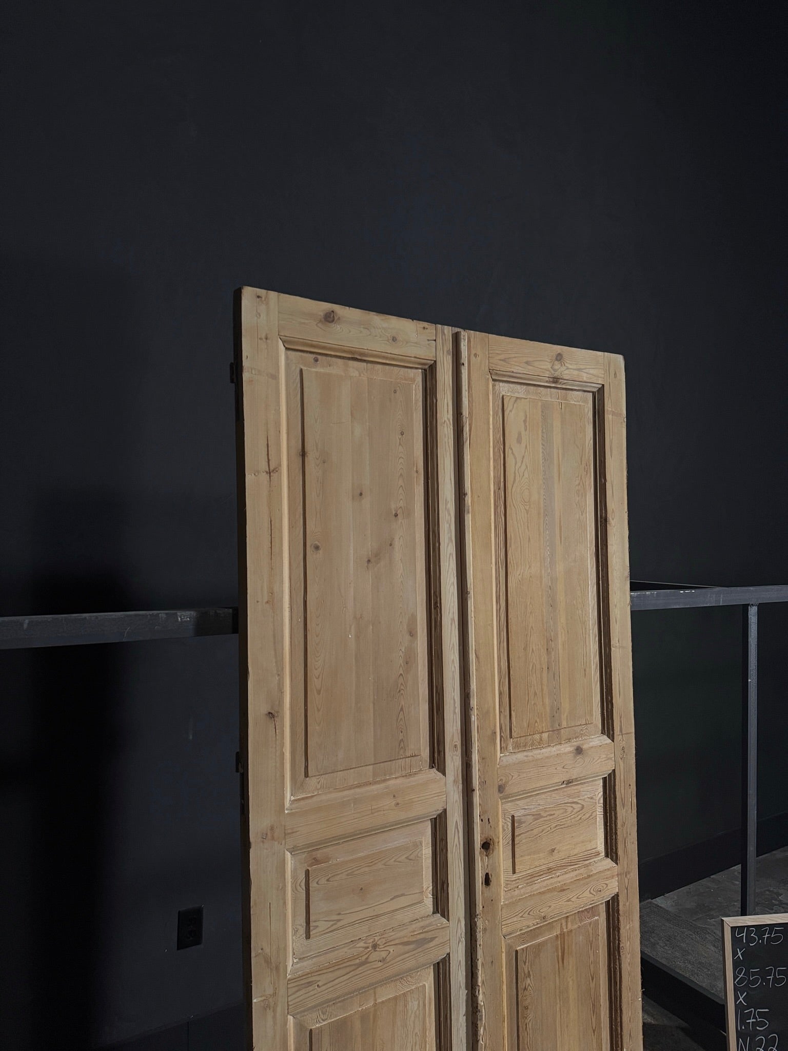 Antique Iron 3 Panel Double Doors - 43.75x85.75 - N22