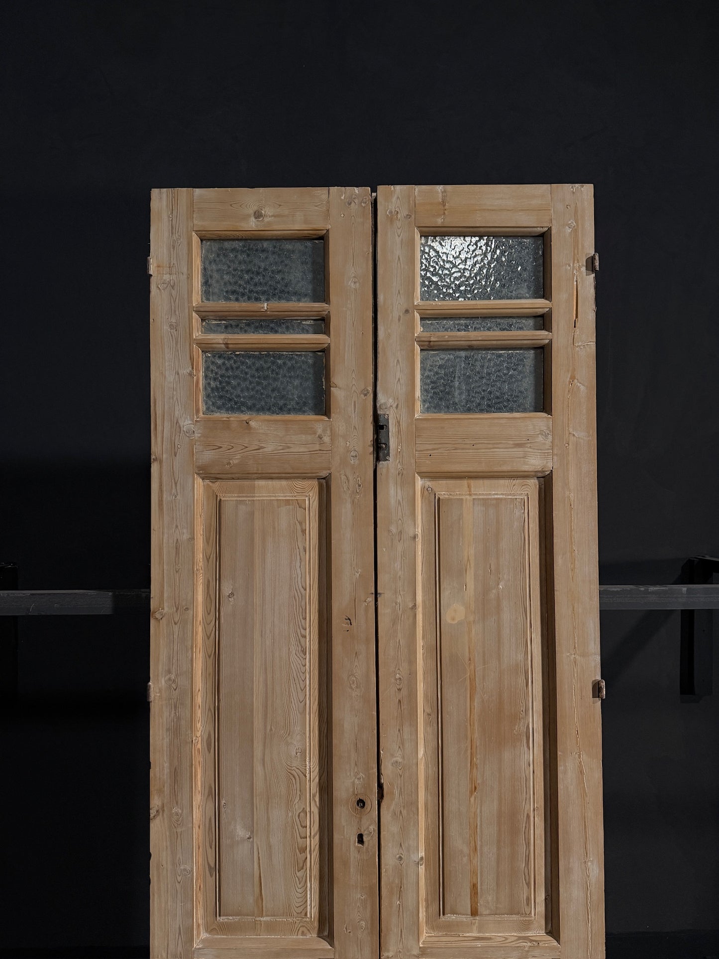 Antique Obscured Glass 2 Lite French Doors - 39x96 - N05