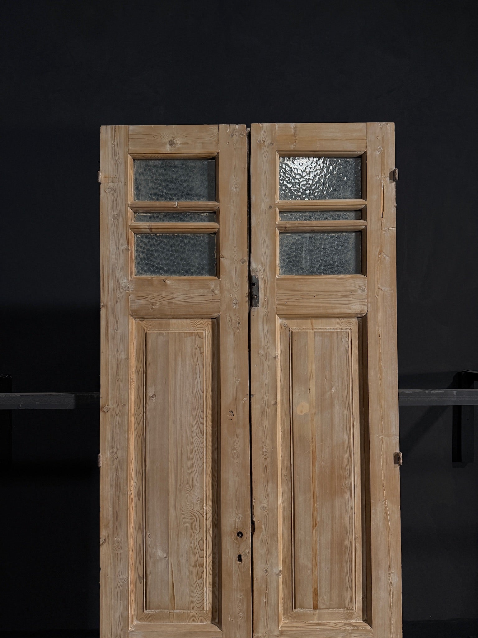Antique Obscured Glass 2 Lite French Doors - 39x96 - N05