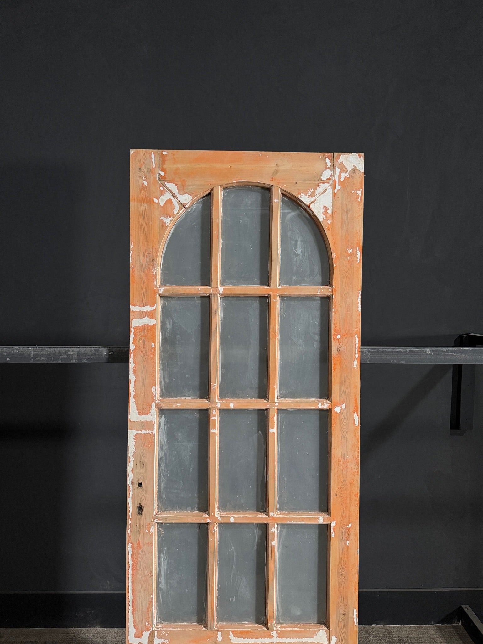 Antique Glass 12 Lite Arched Single Door - 28.5x84 - N80