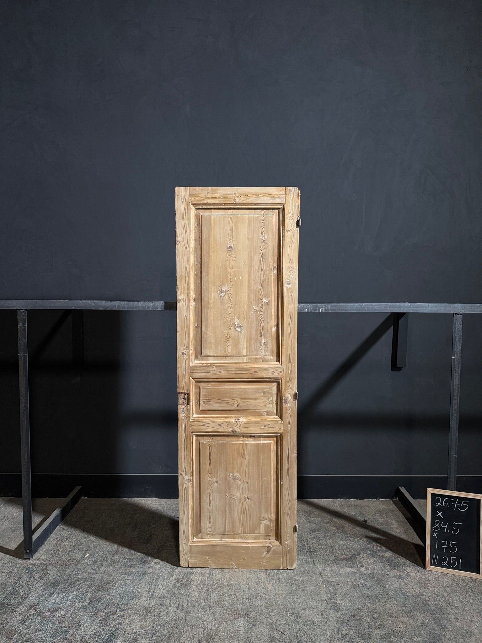 Antique 3 Panel Solid Single Door - 26.75x84.5 - N251