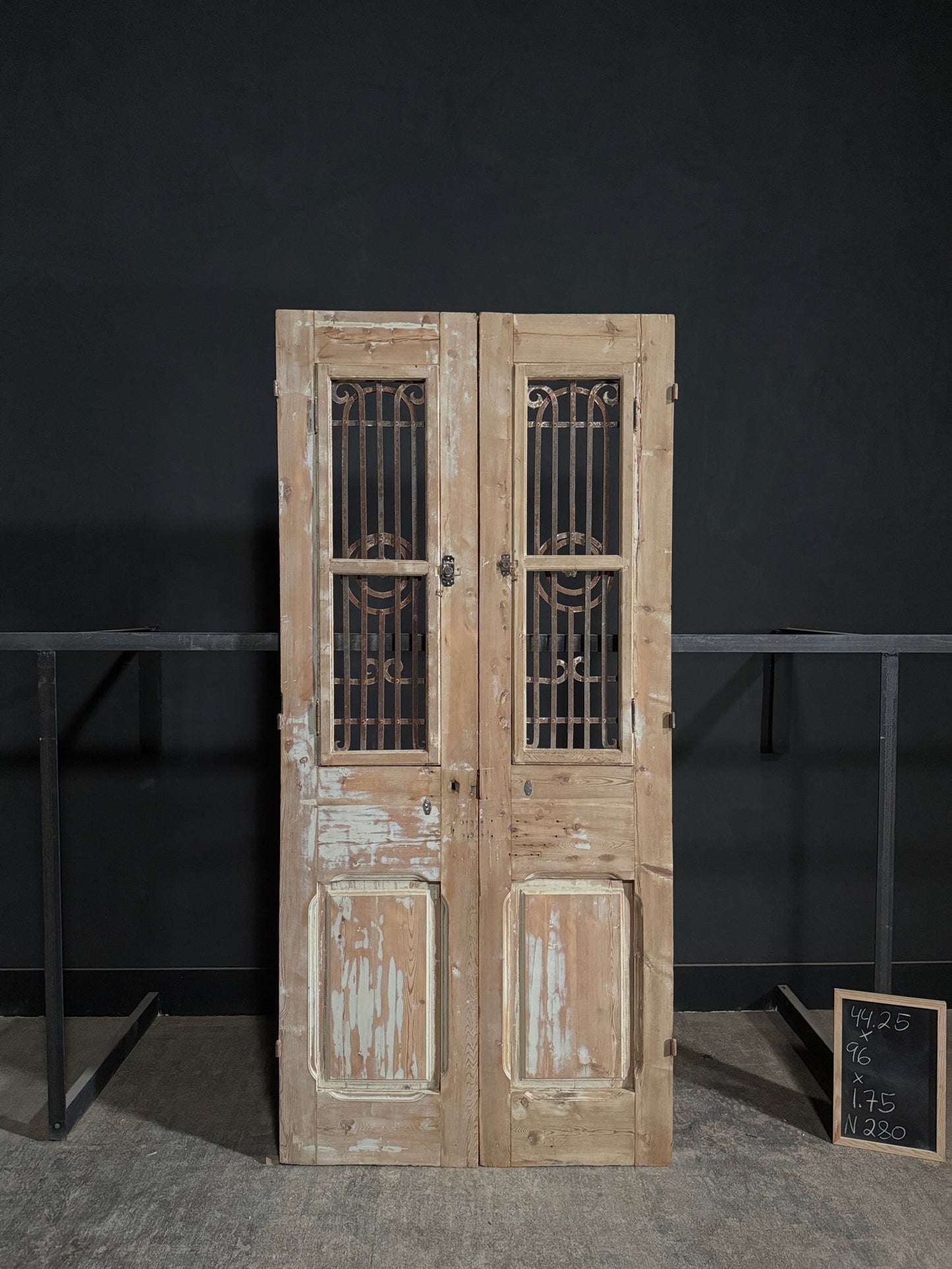 Antique Iron French Doors - 44.25x96 - N280