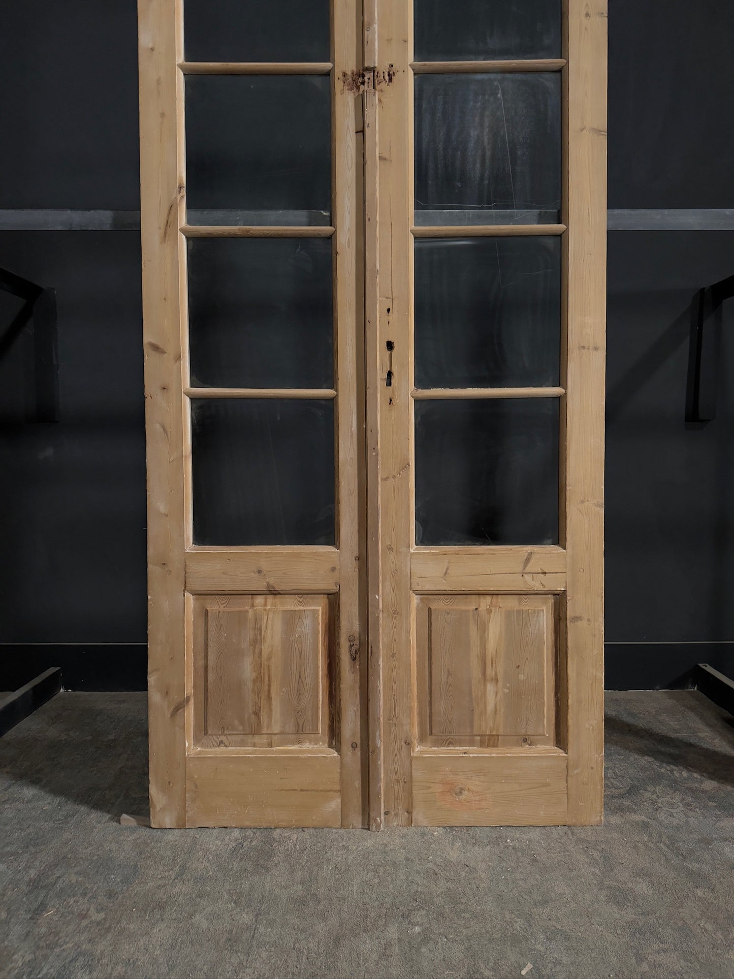 Antique Glass 4 Lite French Doors - 44x92 - N312